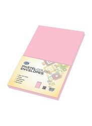 FIS Colour Peel & Seal Envelopes, 50-Piece, 80 GSM, 10 x 7-Inch, Pastel Pink