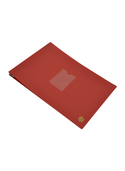 FIS Computer Files with Plastic, 332 x 255mm, Red