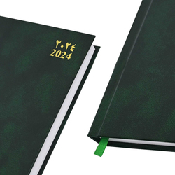 FIS 2024 Arabic/English Saturday & Sunday Combined Diary, 320 Sheets, 60 GSM, A5 Size, FSDI90AE24GR, Green