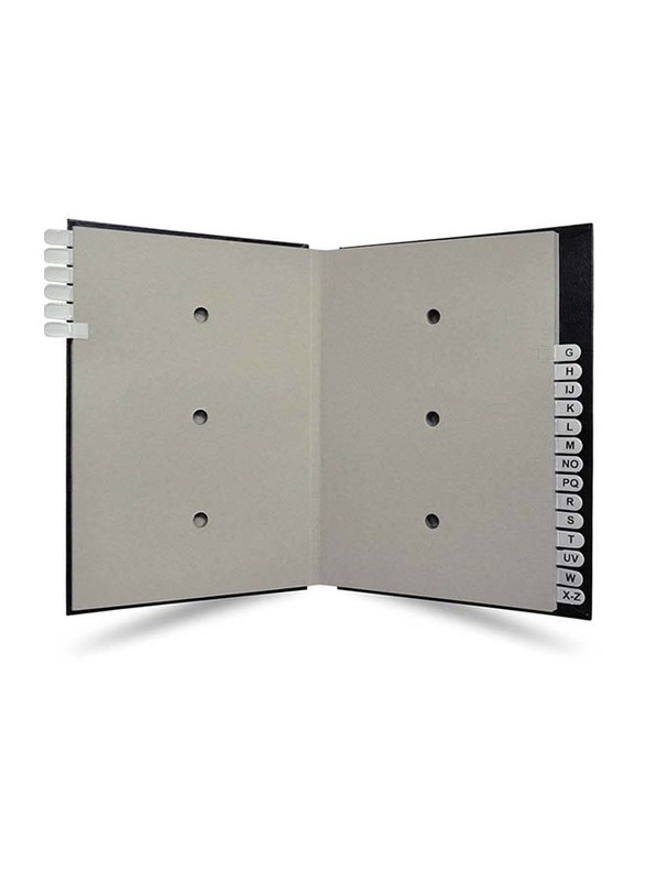 إف أي إس دفتر تواقيع بغطاء من مادة الفينيل ، صفحات من الألف إلى الياء ، 240 × 340 مم ، 20 ورقة ، FSCLA-Z ، أسود