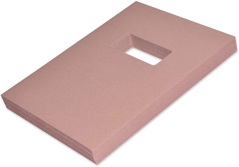 FIS A4 Embossed Binding Sheets with Window, 100 Piece, FSBD240A4WRO, Pink