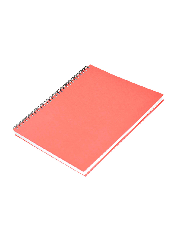 FIS Spiral Hard Cover Single Line Notebook Set, 5 x 100 Sheets, 9 x 7 inch, FSNBS97NA250, Red