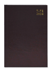 FIS 2024 Arabic/English Saturday & Sunday Combined Diary, 320 Sheets, 60 GSM, A5 Size, FSDI90AE24CH, Chocolate