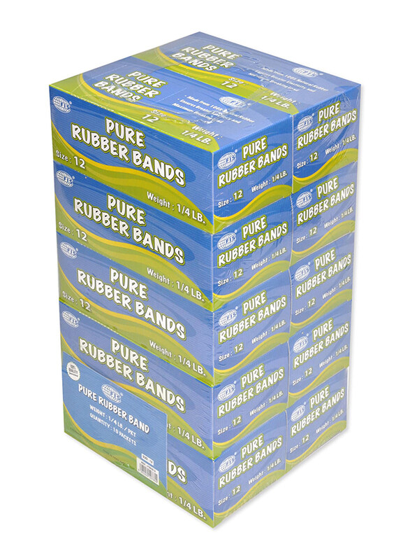 

FIS 10 Boxes Pure Rubber Bands, FSRB12, Yellow