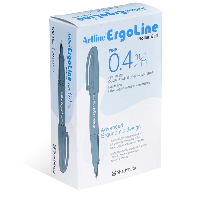 Artline 12-Piece ErgoLine Roller Ball Pen Set, Red