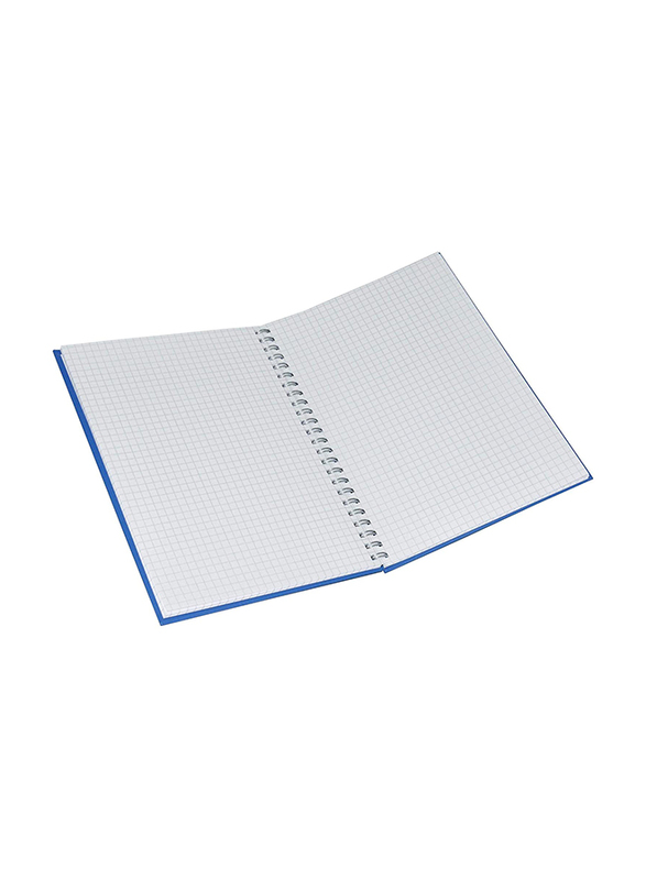 FIS Manuscript Notebook Set with Spiral Binding, 5mm Square Lines, 2 Quire, 5-Piece x 96 Sheets, A5 Size, FSMNA52Q5MSB, Blue