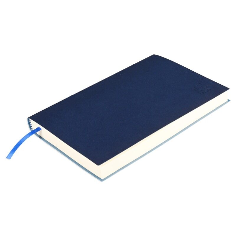 

FIS2025 A5 Diary, Italian PU Materials, Flexible Cover, Head & Tail Band, Size A5(148x210mm), English/Arabic, Blue Color, Pack in Gift Box-FSDI131AE25
