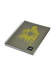 Light 5-Piece Spiral Hard Cover Notebook, Single Line, 100 Sheets, A4 Size, LINBSA41806, Dark Grey