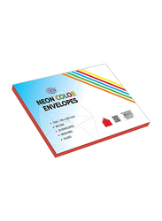 FIS Colour Glued Envelopes, 50-Piece, 80 GSM, 136 x 204mm, Neon Red