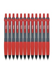 Artline 12-Piece 8410 Retractable Ballpoint Pen Set, ARBPEK-8410RE, 1.0mm, Red