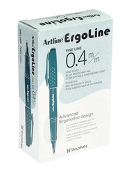 Artline 12-Piece ErgoLine Pen Set with Polyacetal Resin Tip Fine, ARFP3400GR, 0.4mm, Green