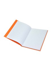 FIS Neon Hard Cover Single Line Notebook Set, 5 x 100 Sheets, 9 x 7 inch, FSNB97N240, Saffron Orange