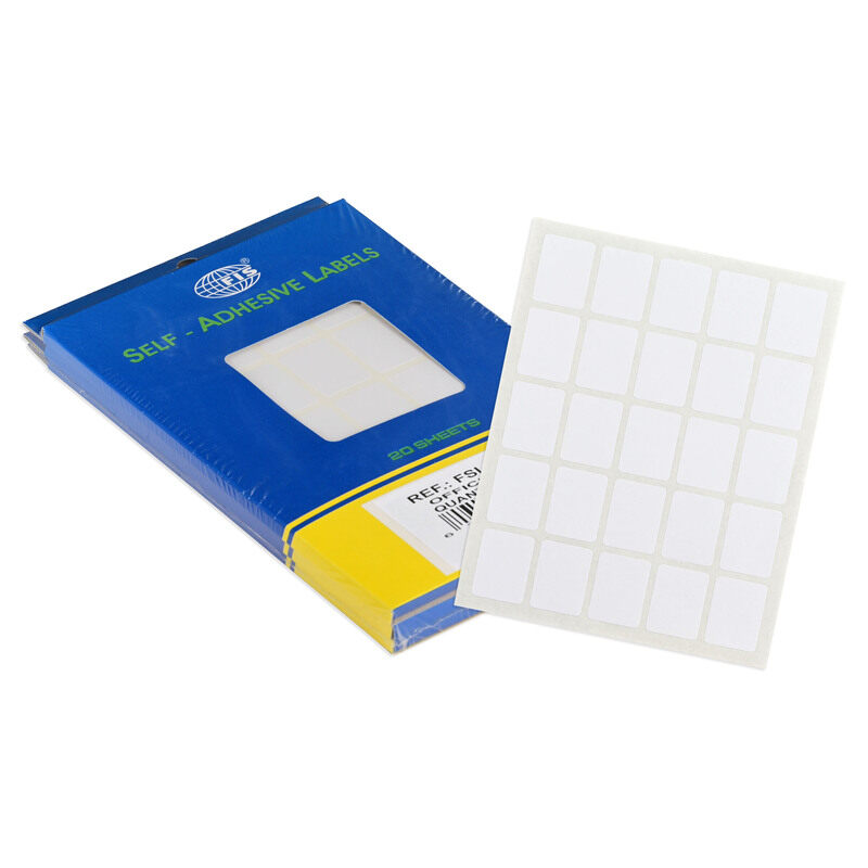 

FIS Office Labels, 19x25mm Sticker Size, 25 Labels Per Sheet, 20 Sheets Per Packet, Pack of 3, Color White -FSLA1925-3