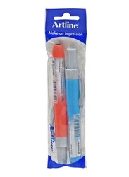 Artline 2-Piece Clix Highlighter Set, Red/Blue