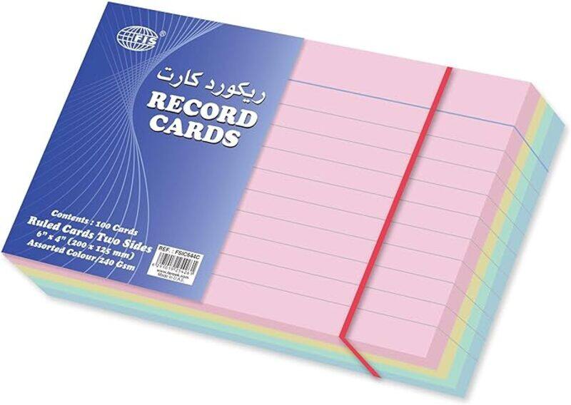 

FIS Ruled Record Card, 100 Sheets, 240 GSM, FSIC644C, Multicolour