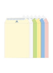FIS Executive Laid Paper Envelopes Peel & Seal, 10 x 7 inch, 25 Pieces, Assorted