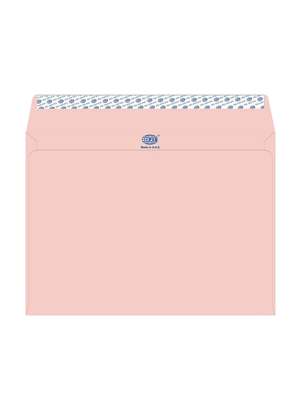 FIS Executive Laid Paper Envelopes Peel & Seal, 12 x 9 Inch, 25 Pieces, Pink