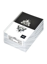 لايت دفتر ملاحظات بغطاء ناعم حلزوني مكون من 10 قطع ، سطر واحد ، 100 ورقة ، مقاس A4( إيه 4)، LINBA41803S ، متعدد الألوان