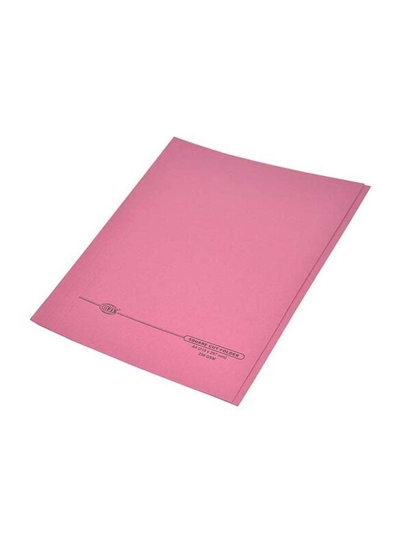 

FIS Square Cut Folders without Fastener, 250GSM, A4 Size, 100 Pieces, FSFF9RE02, Red