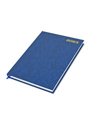 FIS Executive 2023 English Diary Vinyl Hard Cover, 384 Sheets, 70 GSM, FSDI88EN23BL, Blue