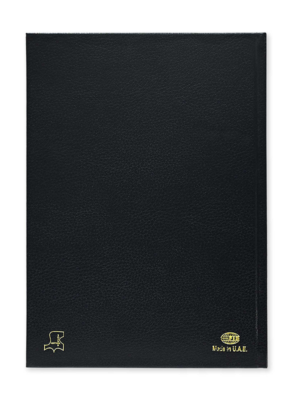 FIS 2024 Arabic/English Bonded Leather Diary, 384 Sheets, 60 GSM, A4 Size, FSDI40AEBW24BK, Black