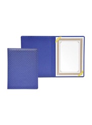 FIS Executive Italian PU Certificate Folders with A4 Certificate and Gift Box, FSCLCHPUBLD2, Blue/White