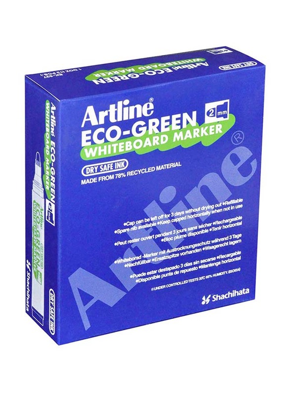 Artline 12-Piece Eco-Green White Board Marker Set, 2.0mm, ARMKEK-527RE, Red