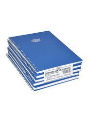 FIS Manuscript Notebook Set with Spiral Binding, 5mm Square Lines, 2 Quire, 5-Piece x 96 Sheets, A5 Size, FSMNA52Q5MSB, Blue