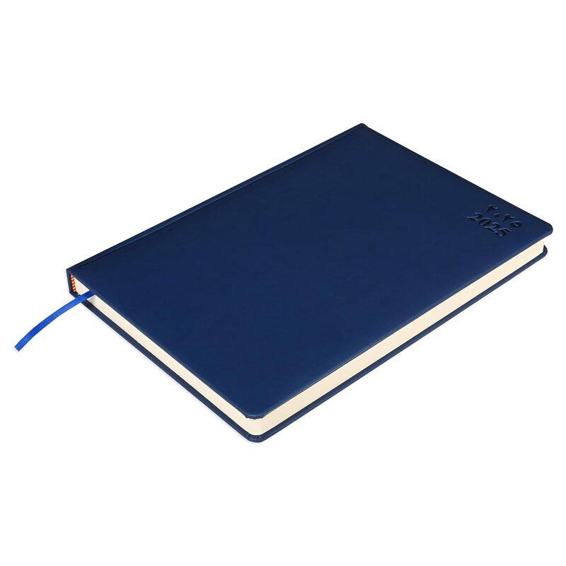 

FIS 2025 Agenda Diary, Bonded Leather Materials, 1 Side Padded Cover, 70 GSM Italian Ivory Paper, Size(170x240mm), English, Brown Color-FSDI75EB25BR