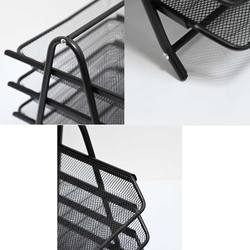 FIS 4-Shelf Wire Mesh Office Trays, A4 Size, FSOT103BK, Black