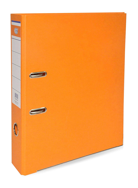 FIS PP Fixed Mechanism Box File Folder, 8cm, 24 Pieces, FSBF8FIXJCOR, Orange