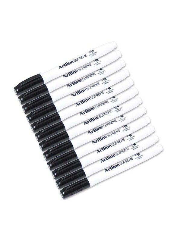 

Artline 12-Piece 507 Supreme White Board Marker Set, 1.5mm, Black