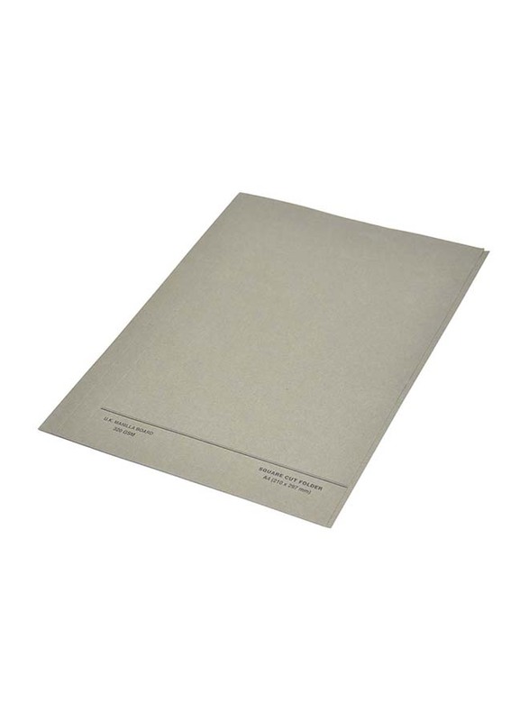 FIS 50-Piece Square Cut Folder Set without Fastener, 320GSM, A4 Size, FSFF9A4GY, Grey