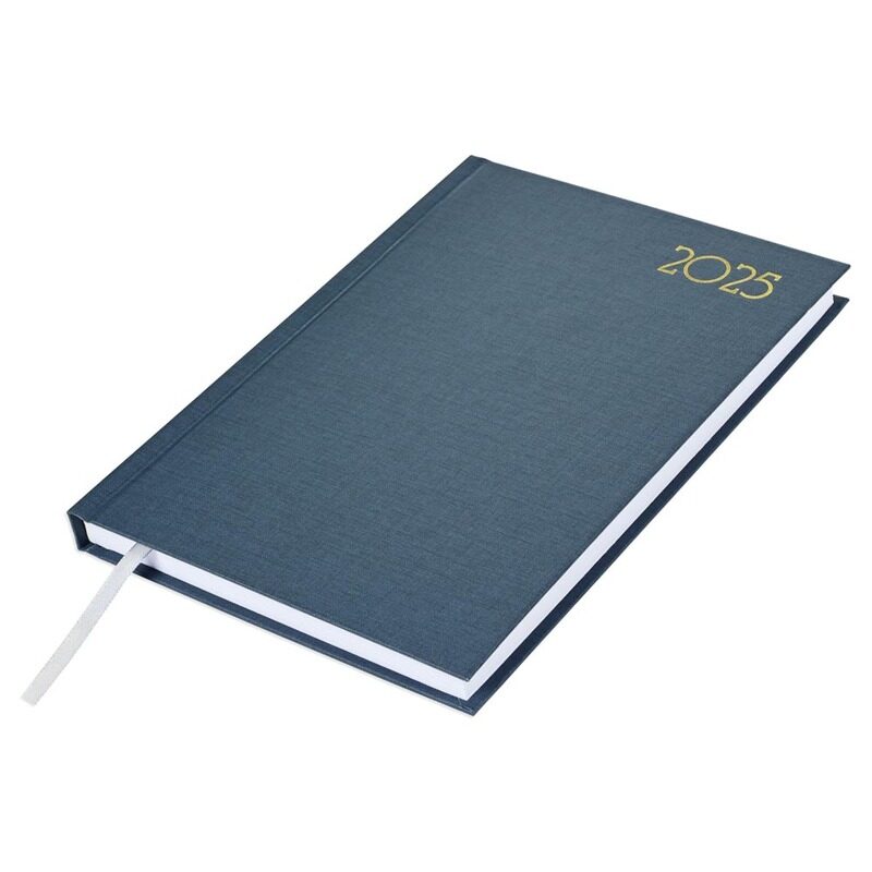 

FIS 2025 Diary, Hard Cover Vinyl Material, Saturday & Sunday Combined, A5 Size(14.8x21cm), English, Grey Color-FSDI90E25GY