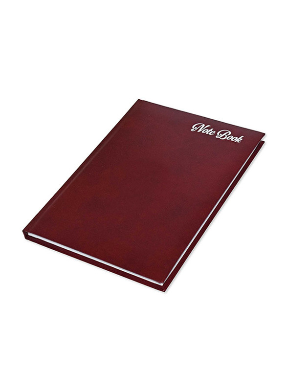 FIS Offset White Paper Notebook with Bonded Leather, 196 Pages, 70 GSM, A5 Size, FSNB1SA5WHBL, Maroon
