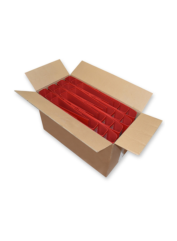 FIS PP F/S Narrow Box File Folder, 4cm, 24 Pieces, FSBF4PREFN, Red