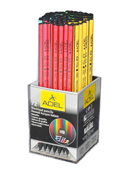 أديل طقم أقلام رصاص أسود مكون من 72 قطعة ، ALPE2052163000 ، وردي / أصفر / أزرق / أخضر