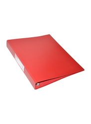 FIS PP Ring Binder with 4-Rings, A4 Size, 25mm, FSBDD4PPA4RE, Red