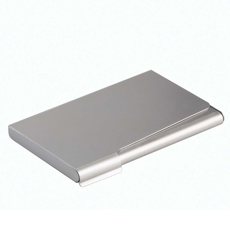 Durable Metallic Business Name Card Holder, DUNC2415-23, Silver