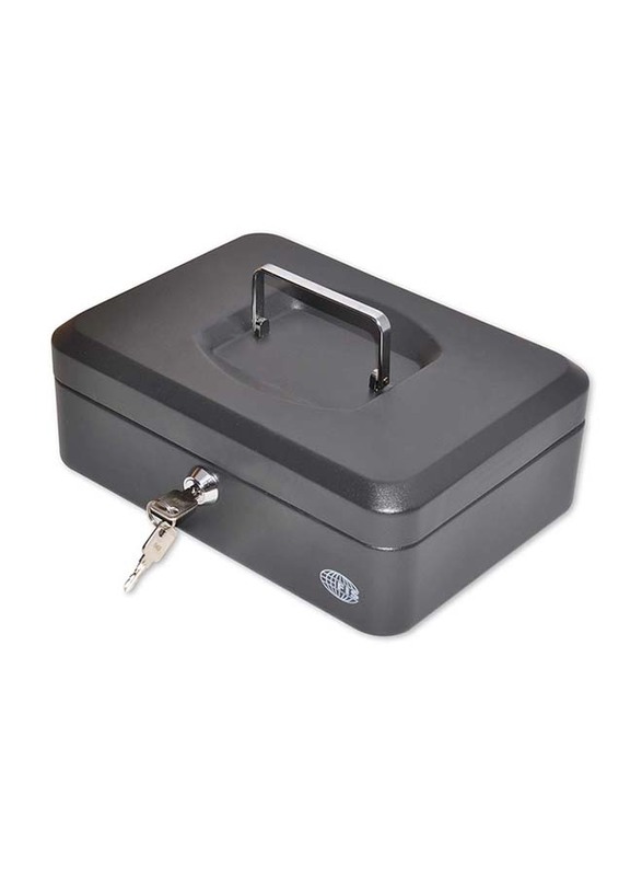 FIS Cash Box with Key, 10 Inch, FSCPTS0025BK, Matt Finish Black