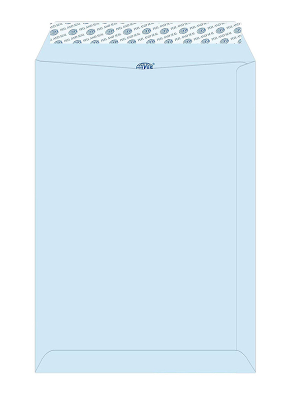 FIS Colour Peel & Seal Envelopes, 50-Piece, 80 GSM, C4 (324 x 229mm), Pastel Blue