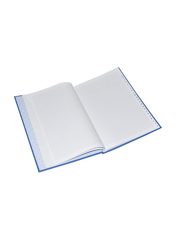 FIS Manuscript English Indexed Notebook, 5mm Square, 2 Quire, 5 x 96 Sheet, A4 Size, FSMNA42Q5MIE, Blue