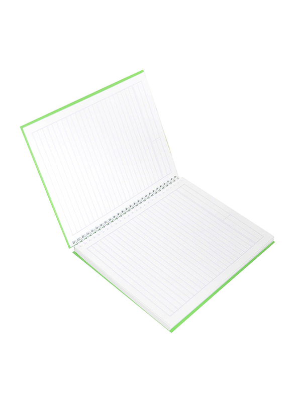 FIS 5-Piece Spiral Hard Cover Single Line Notebook Set, 5 x 100 Sheets, 9 x 7 inch, FSNBS97NA230, Green
