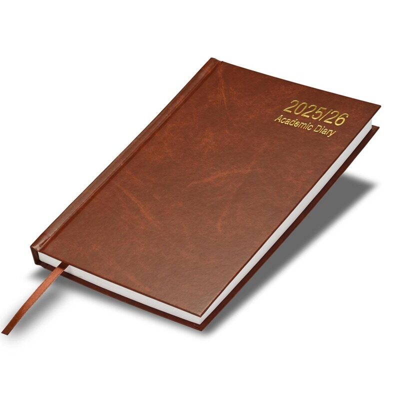 

FIS 2025-2026 ACADEMIC DIARY, A5 Size(148x210mm) with Hard Cover Vinyl Materials, English, 60gsm White Paper, Brown Color-FSDI15E2526BR