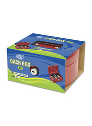 FIS Cash Box Steel with Key Lock, 152 x 115 x 80mm, 6 Inch Lock Size, FSCPTS0140RE, Red
