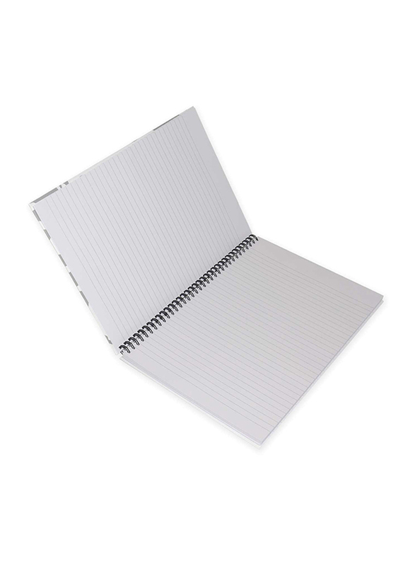 FIS Panda Design Spiral Hard Cover Notebook, 5 x 96 Sheets, A4 Size, FSNBSHCA496-PAN2, White