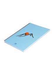 FIS Spiral Hard Cover Single Line Notebook Set, 5 x 100 Sheets, A4 Size, FSNBSA41902, Light Blue/Black/Orange