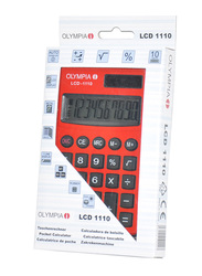 Olympia 10 Digits Pocket Calculator, OLCA941901002, Red