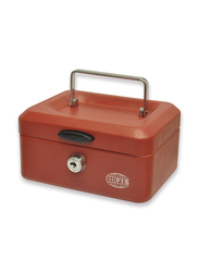 FIS Cash Box Steel with Key Lock, 152 x 115 x 80mm, 6 Inch Lock Size, FSCPTS0X31B, Red