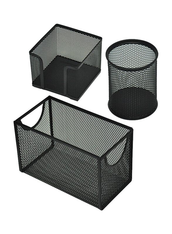

FIS Metal Mesh Office Set, 3 Pieces, FSDSB8523, Black